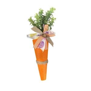 Easter Carrot Holiday Decor With Ribbon Roughly 14"